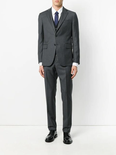 Shop Versace Slim-fit Suit - Grey