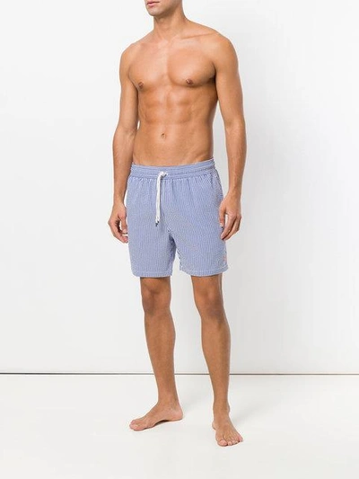 Shop Polo Ralph Lauren Striped Swim Shorts In Blue