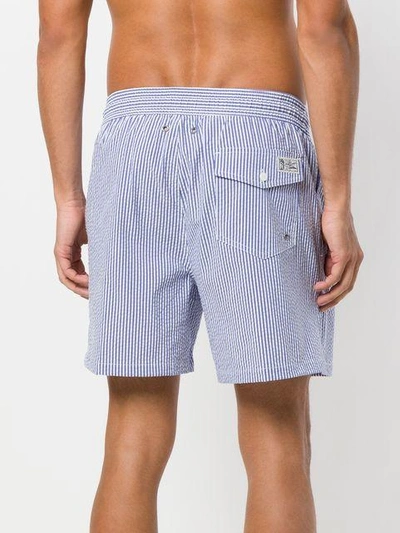 Shop Polo Ralph Lauren Striped Swim Shorts In Blue
