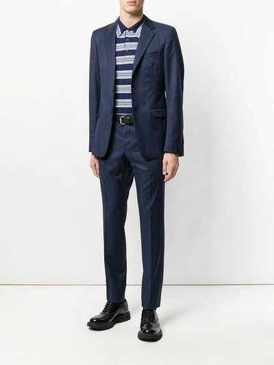 Shop Prada Single Breasted Formal Suit In Blue