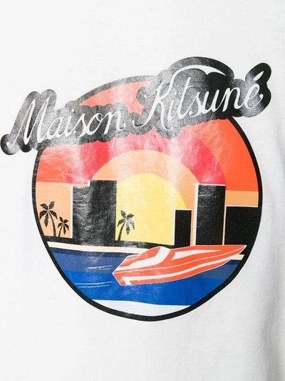 Shop Maison Kitsuné Designer Printed T-shirt - White