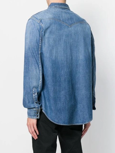 Shop Saint Laurent Classic Denim Shirt In Blue