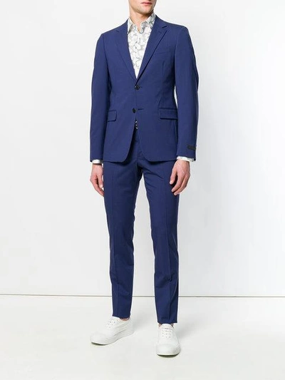 Shop Prada Slim-fit Suit - Blue