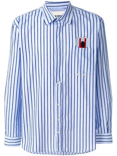 Shop Henrik Vibskov Pillow Striped Shirt - Blue