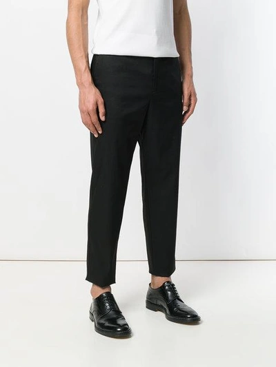 Shop Neil Barrett Straight Leg Tailored Trousers - Black