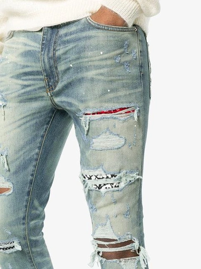art patch printed skinny jeans