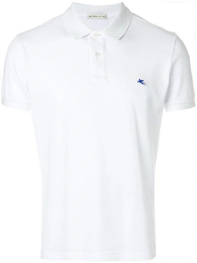 Shop Etro Slim Fit Polo T-shirt In White