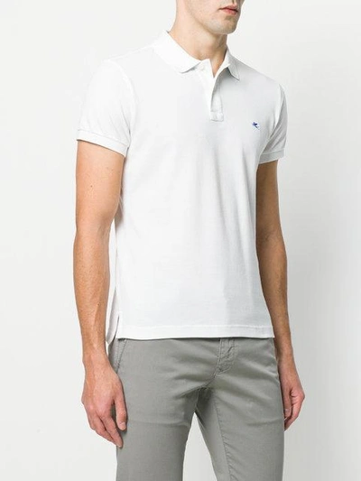 Shop Etro Slim Fit Polo T-shirt In White