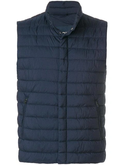 Shop Herno Quilted Gilet In Blue