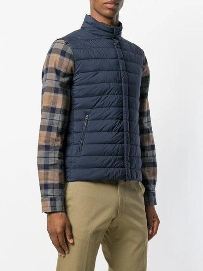 Shop Herno Quilted Gilet In Blue