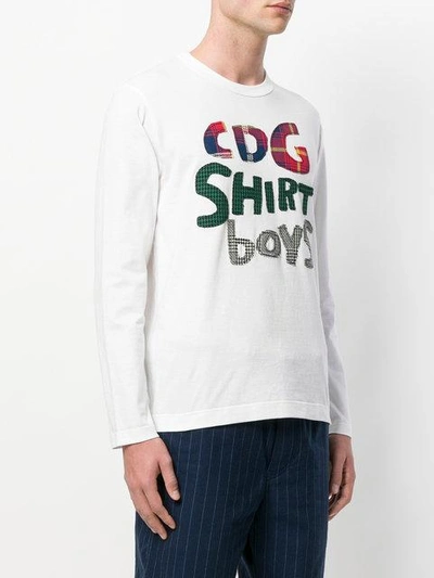 Shop Comme Des Garçons Shirt Printed Sweatshirt In White