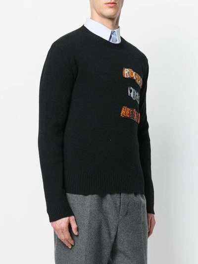 Shop Valentino Jamie Reid Patch Appliqué Sweater In Black