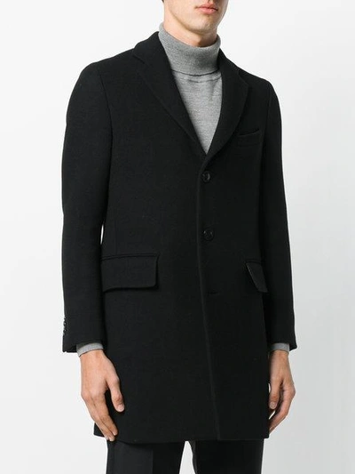 Shop Versace Single Breasted Coat In Black