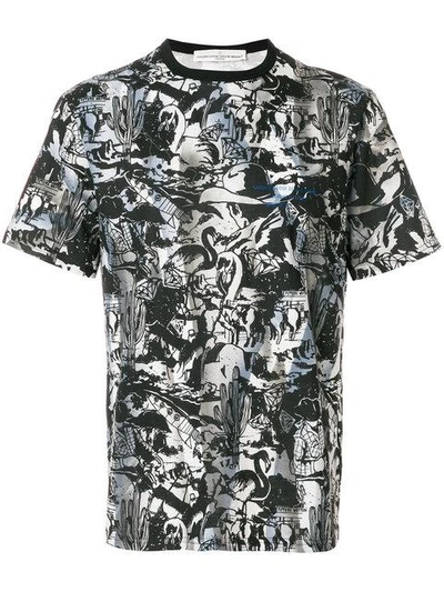 Shop Golden Goose Deluxe Brand Printed Fitted T-shirt - Black