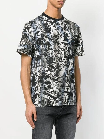 Shop Golden Goose Deluxe Brand Printed Fitted T-shirt - Black