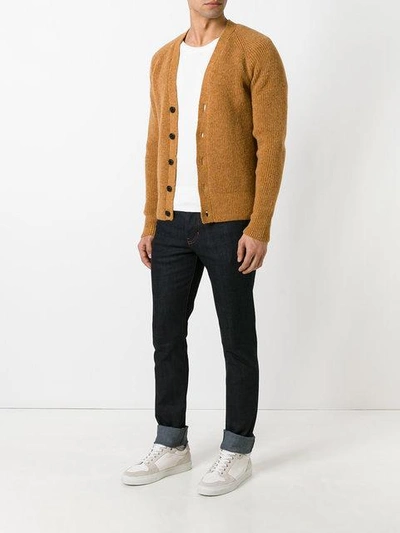 Shop Ami Alexandre Mattiussi Wollcardigan Mit V-ausschnitt - Braun In Brown