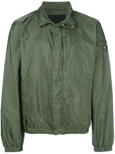 Shop Prada Lightweight Funnel-neck Jacket - Green