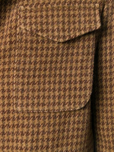 Shop Al Duca D'aosta Houndstooth Military Style Jacket In Brown