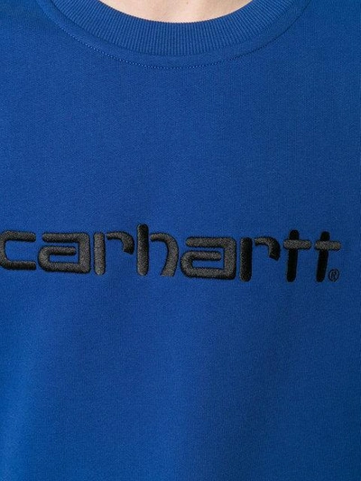 Shop Carhartt Logo Print Sweatshirt - Blue