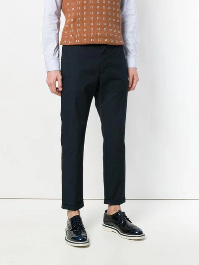 Shop Marni Classic Chinos In Blue
