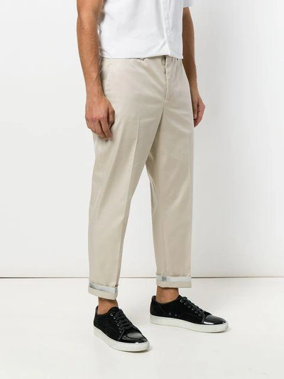 Shop Neil Barrett Fold Up Cuff Trousers