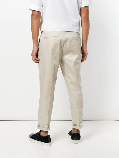 Shop Neil Barrett Fold Up Cuff Trousers