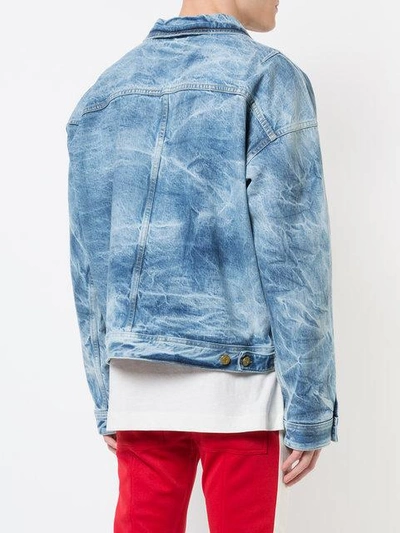 Shop Fear Of God Bleached Effect Jacket - Blue