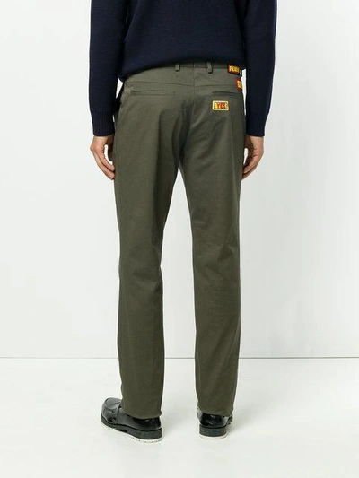 Shop Fendi Fitted Tailored Trousers In Green