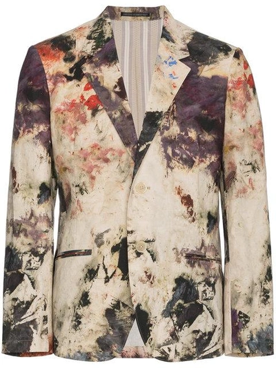 Shop Yohji Yamamoto Painting Print Blazer Jacket