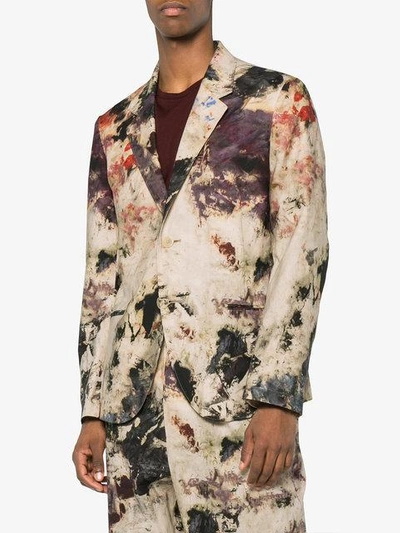 Shop Yohji Yamamoto Painting Print Blazer Jacket