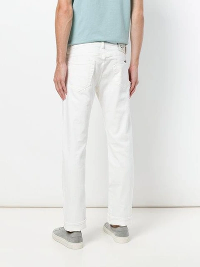 Shop Jacob Cohen Straight Leg Trousers In White