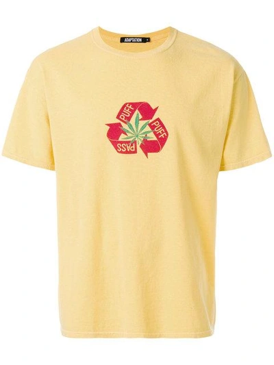 Shop Adaptation Oversized Slogan T-shirt - Yellow
