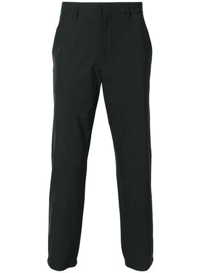 Shop Prada Side Stripe Trousers - Black