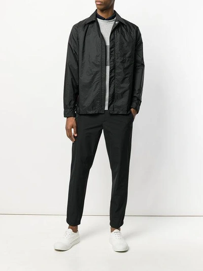 Prada Side Stripe Trousers - Black In Black