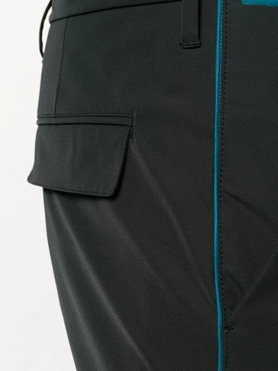 Prada Side Stripe Trousers - Black In Black