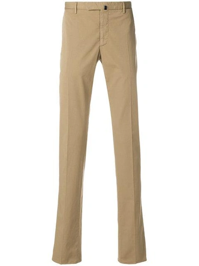 Shop Incotex Chino Trousers In Brown