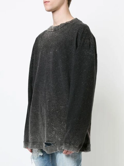 Shop Nostra Santissima Distressed Sweatshirt In Grey