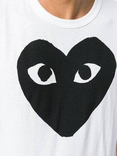 Shop Comme Des Garçons Play Heart Motif T-shirt In White