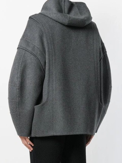 Shop Chalayan Curved Sleeved Hooded Coat