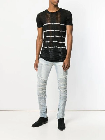 Shop Balmain Slim Biker Jeans In Blue