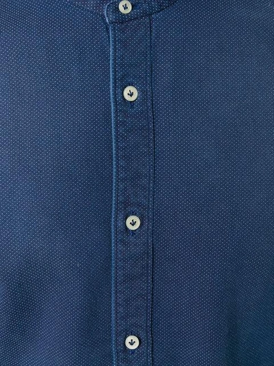 Shop Tintoria Mattei Band Collar Shirt  In Blue