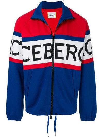 Shop Iceberg Logo Zipped Jacket - Blue