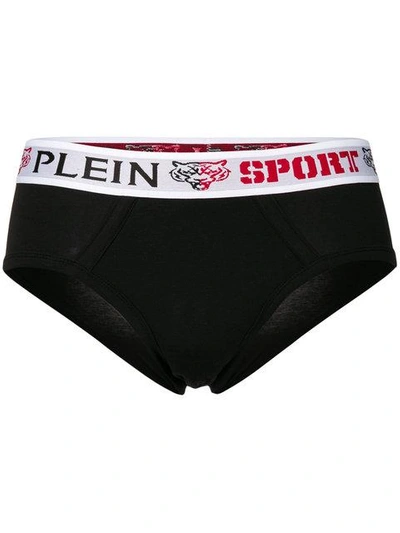Shop Plein Sport Elasticated Logo Briefs - Black