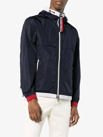 Shop Moncler Blue Alshat Hooded Shell Jacket