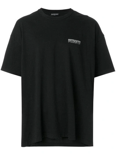 Shop Balenciaga Double Hem T-shirt - Black
