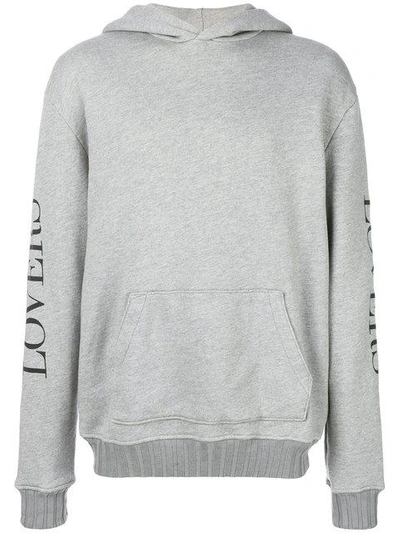 Shop Amiri Lovers Pullover Hoodie - Grey