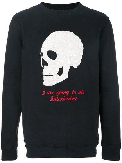Shop Intoxicated Skull-embroidered Sweatshirt In Black