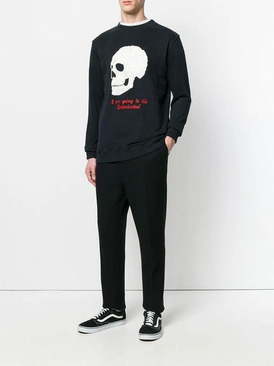 Shop Intoxicated Skull-embroidered Sweatshirt In Black