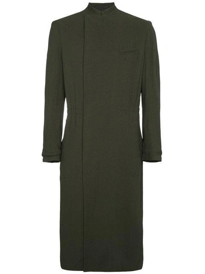 Long coat with drawstring waist