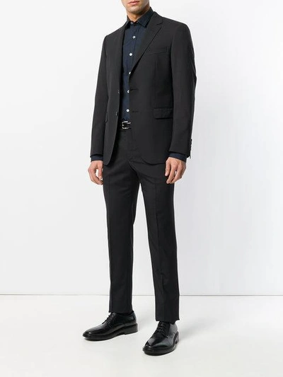 Shop Lanvin Single Breasted Two-piece Suit In Black